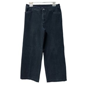 Isaac Mizrahi Women’s Dark Navy Wide Leg Stretch Jeans Size 10